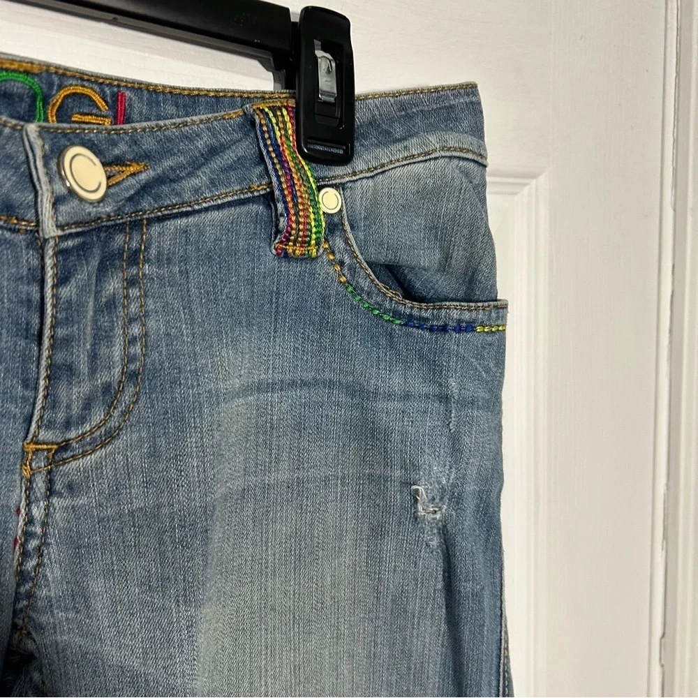 COOGI Australia Colorful embroidered womens denim jeans size 7/8. - Picture 4 of 16